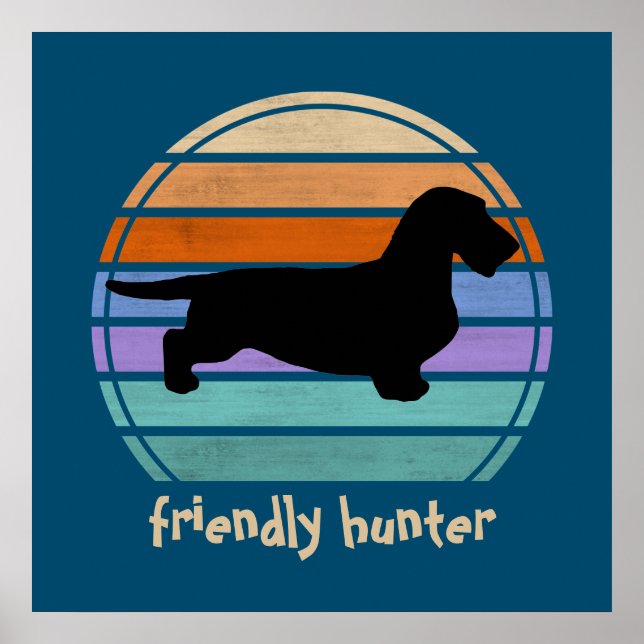 Póster Pelo duro de Dachshund - Silhouette 1 (Frente)