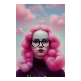 Póster Pelo rosado serio