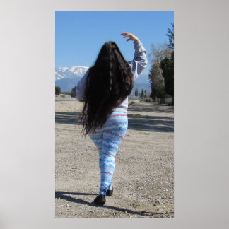 Póster Pelo y Nieve de Longitud Clásica En Las Montañas