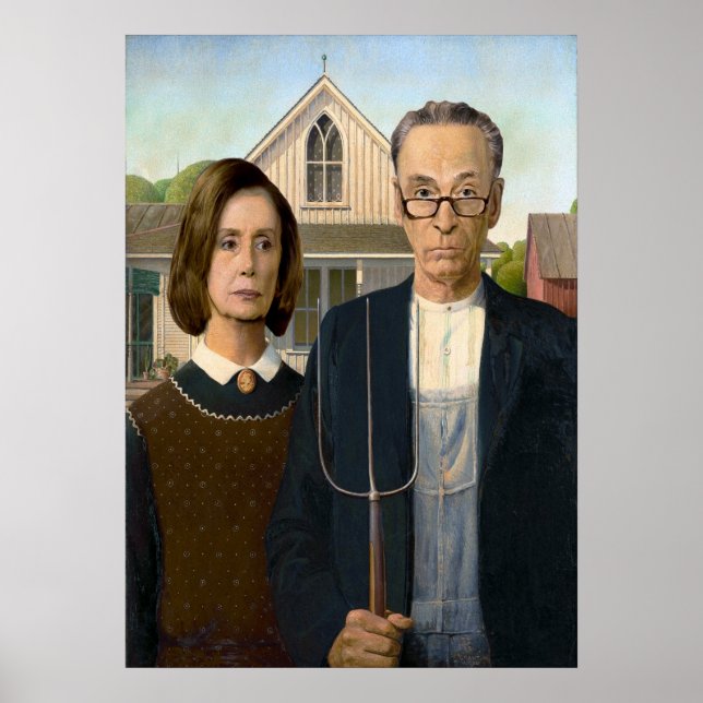 Póster Pelosi y Schumer American Gothic (Frente)