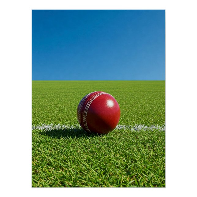 Póster Pelota de cricket en la marca de límite (Anverso)