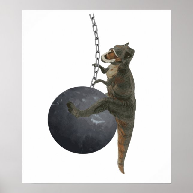 Póster Pelota de desperdicios de dinosaurios T-Rex (Frente)