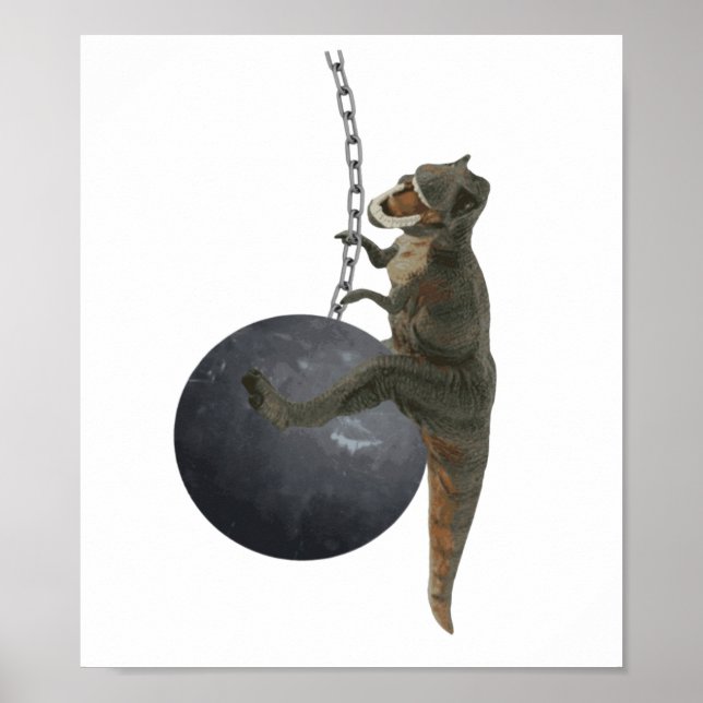 Póster Pelota de desperdicios de dinosaurios T-Rex (Frente)