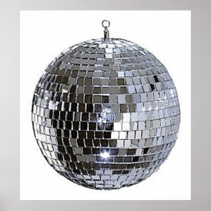 Póster Pelota de disco plateado