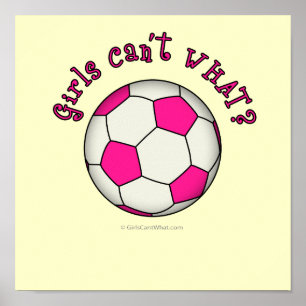 Póster Pelota de fútbol en rosa