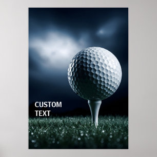 Póster Pelota de golf dramática personalizada