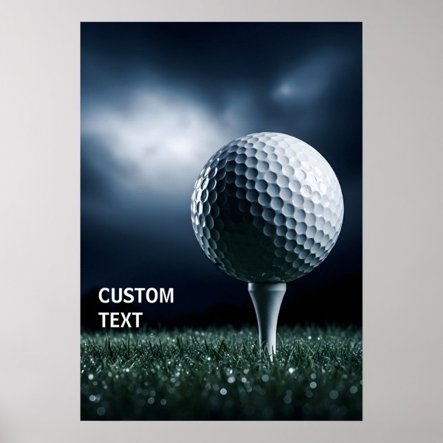 Póster Pelota de golf dramática personalizada (Frente)