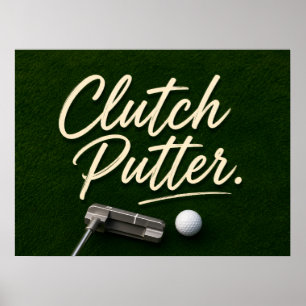 Póster Pelota de golf en green de putting para la jubilac