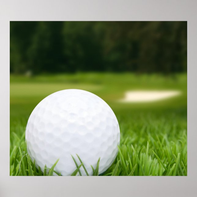 Póster Pelota De Golf En La Hierba (Frente)