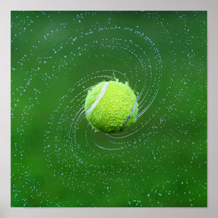 Póster Pelota de tenis amarilla personalizada