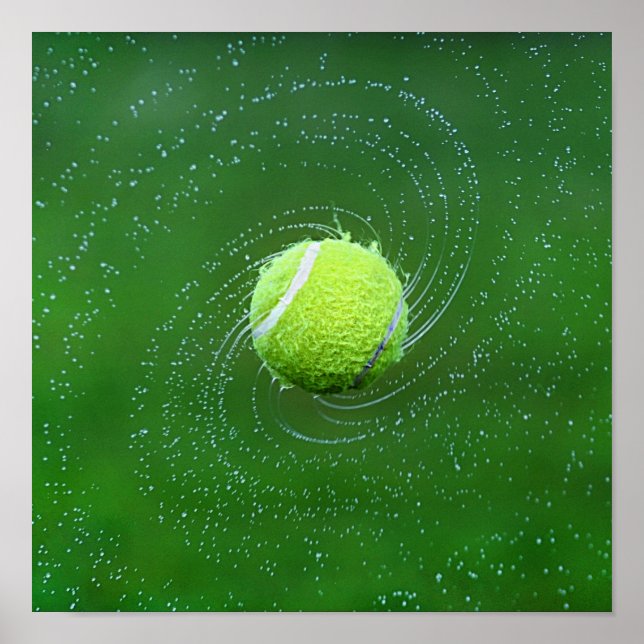 Póster Pelota de tenis amarilla personalizada (Frente)