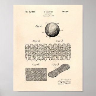 Póster Pelota de tenis de 1935 Patent Art Old Peper