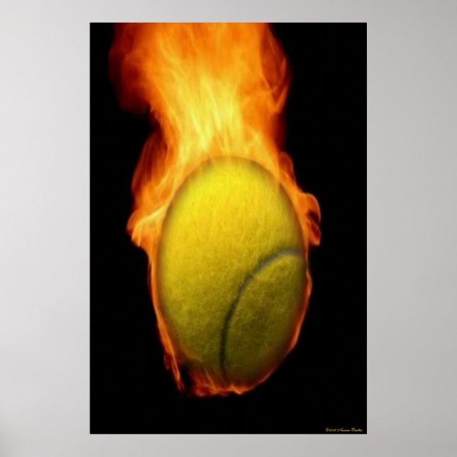 Póster Pelota De Tenis En La Prensa De Fuego (Frente)