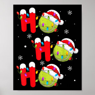 Póster Pelota de tenis Navidad Ho Ho Ho Santa Srts Jugado