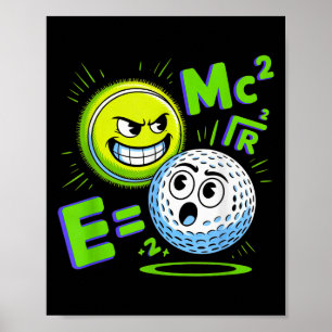Póster Pelota De Tenis Y Pelota De Golf Duo Math