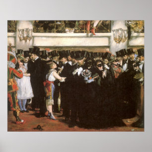 Póster Pelota enmascarada en la ópera de Edouard Manet