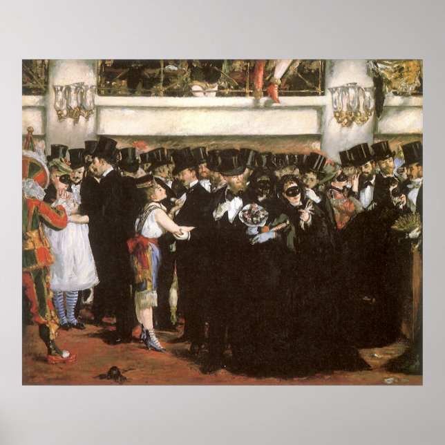 Póster Pelota enmascarada en la ópera de Edouard Manet (Frente)