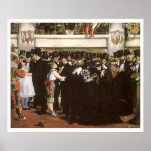 Póster Pelota enmascarada en la ópera de Edouard Manet