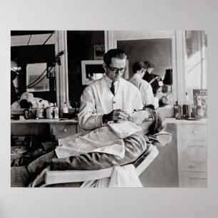 Póster Peluquería de caballeros, 1923. Foto del vintage