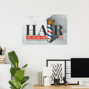 Póster Peluquería de peluquería Salón de pelo del Rey Cor
