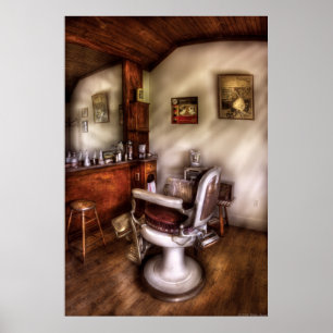Póster Peluquero - en la peluquería de caballeros