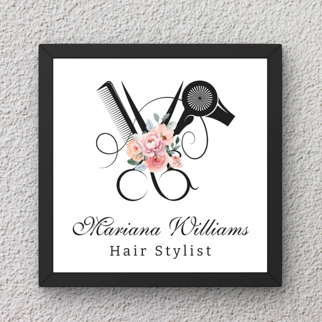 Póster peluquero floral Scissors salón de belleza elegant (Subido por el creador)