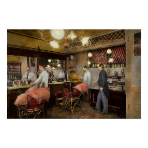 Póster Peluquero - L.C. Wiseman Barbershop, NY 1895