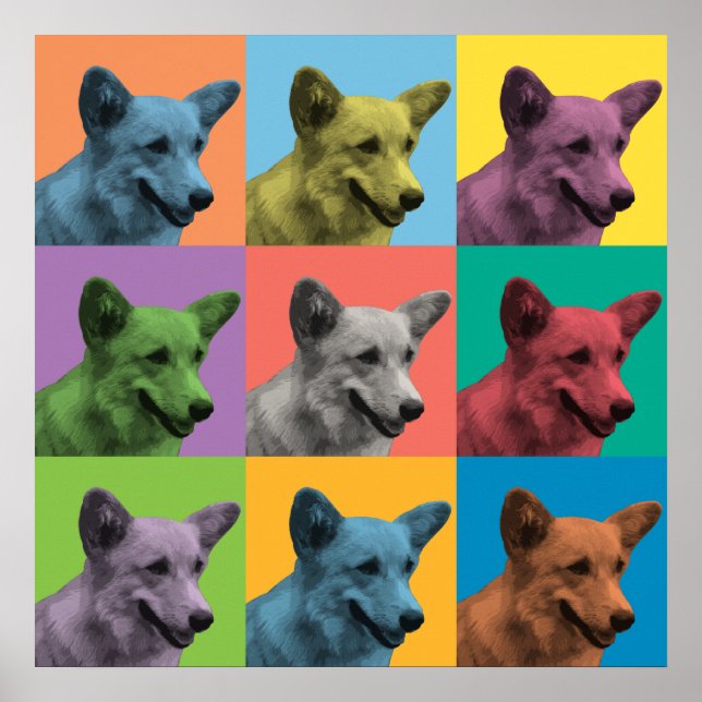 Póster Pembroke Poster de Pop-Art Corgi (Frente)