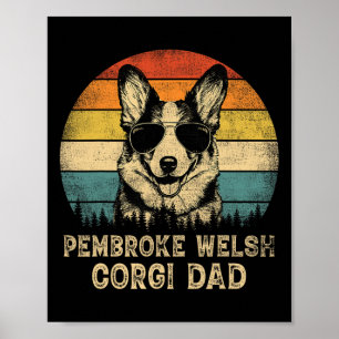 Póster Pembroke Welsh Corgi Dad Dog Ama el Día del Padre