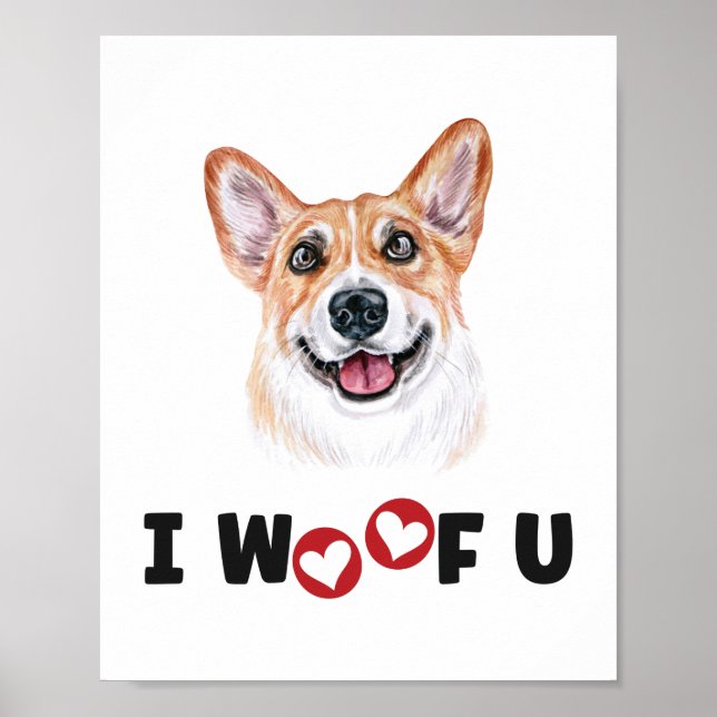 Póster Pembroke Welsh Corgi Dog I Wowty You (Frente)