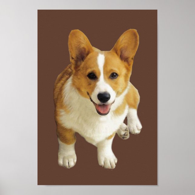 Póster Pembroke Welsh Corgi Happy Print (Frente)