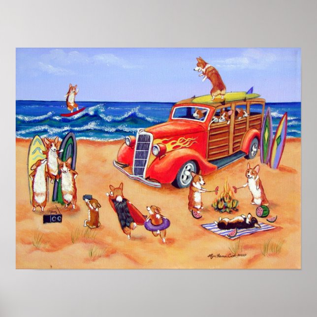 Póster Pembroke Welsh Corgi Wall Print (Frente)