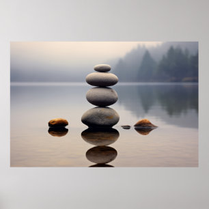 Póster Peña Agua Pebble Tranquila