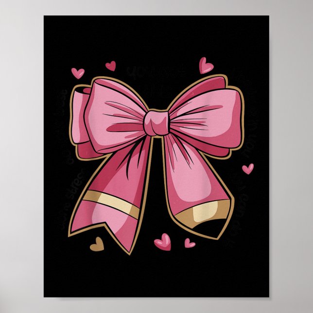 Póster Pencil Coquette Bow Test Day Teacher Motivational  (Frente)