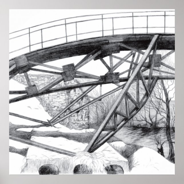 Póster Pencilarte de la antigua pasarela (Frente)