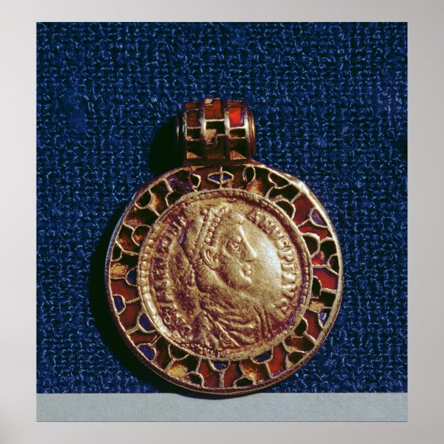 Póster Pendiente de oro en forma de moneda (Frente)