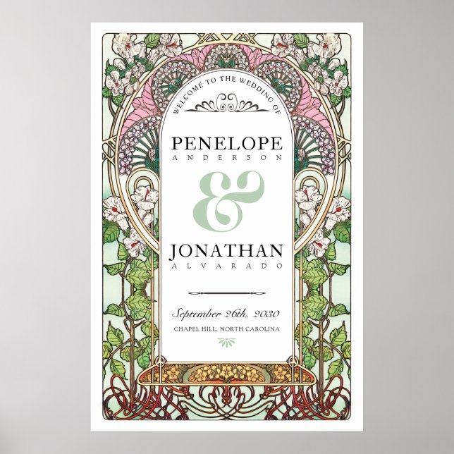 Póster PENELOPE 01 A - Signo de bienvenida Boda grande (Frente)