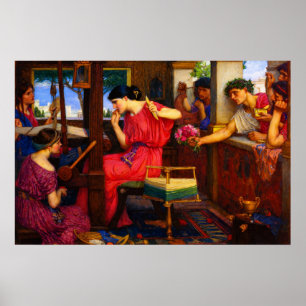 Póster Penélope y los pretendientes de Waterhouse
