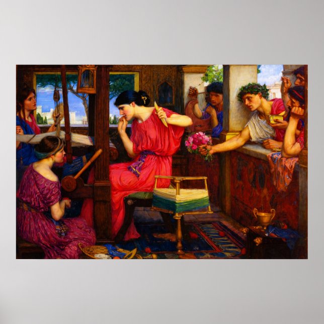 Póster Penélope y los pretendientes de Waterhouse (Frente)