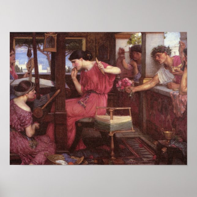 Póster Penelope Y Los Suitores - John William Waterhouse (Frente)