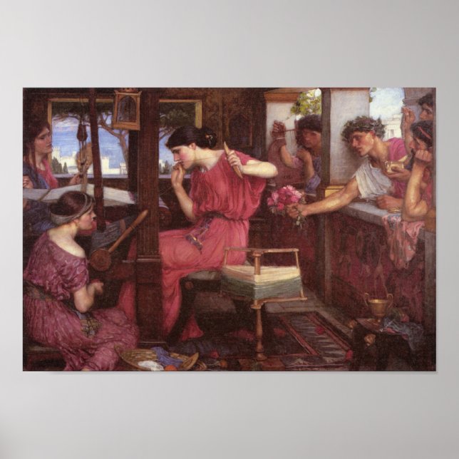 Póster Penelope Y Los Suitores - John William Waterhouse (Frente)