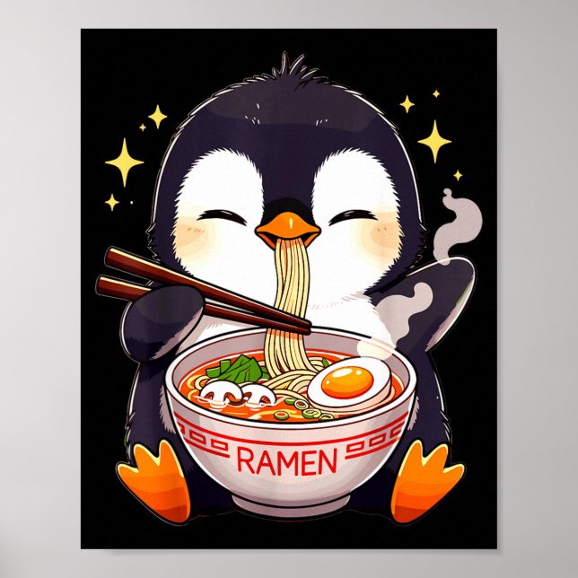 Póster Penguin Eating Ramen  (Frente)
