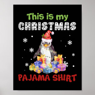 Póster Penguin Esta Es La Camisa De Pajama De Mis Navidad