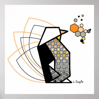 Póster Penguin origami
