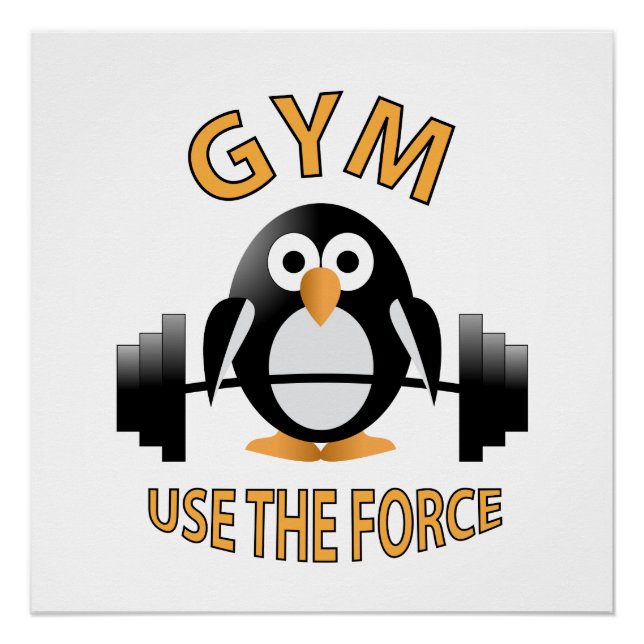 Póster Penguin with a barbell (Anverso)