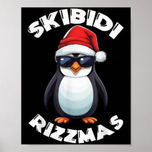 Póster Pengüino Skibidi Rizzmas Rizz La Temporada Diverti