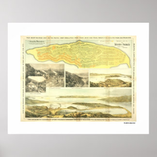Póster Península de Belvedere, condado de Marin, aproxima