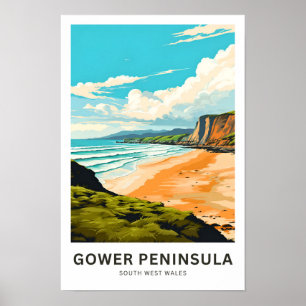 Póster Península de Gower en el suroeste de Gales
