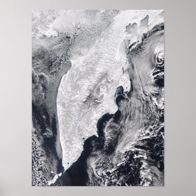 Póster Península de Kamchatka, Rusia Oriental (Frente)