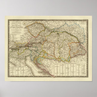 Póster Península de los Balcanes Centrales Austria Hungrí